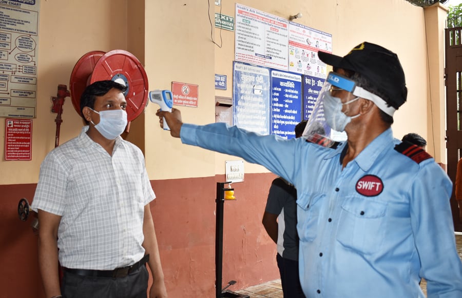 COVID-19 temperature montoring at the Noah's Ark facility